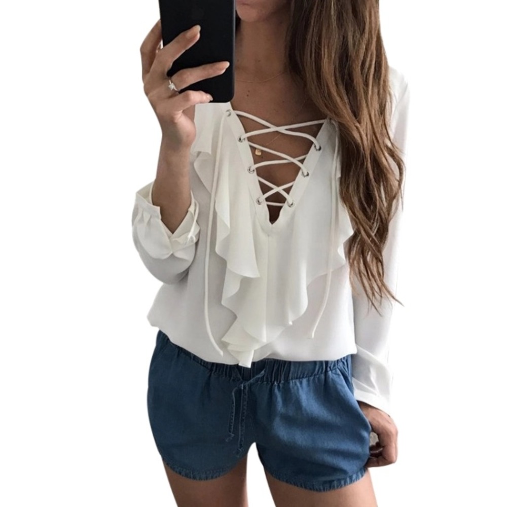 🆕Chiffon Blouse In White